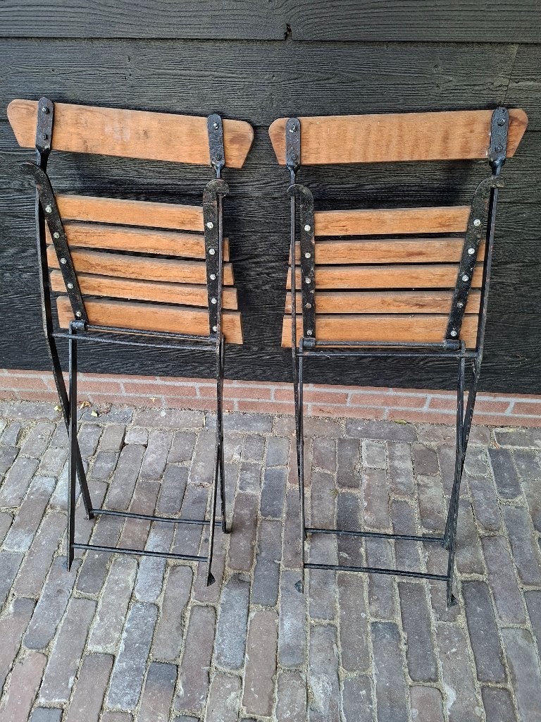 bistrostoeltjes, Ophalen, Gebruikt, Metaal, Inklapbaar