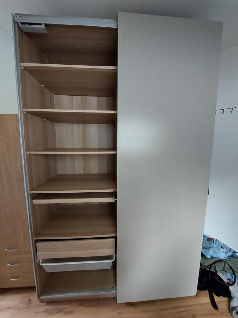 IKEA PAX Kledingkast met schuifdeuren en lades, Huis en Inrichting, Kasten | Kledingkasten, Ophalen, Gebruikt, 200 cm of meer
