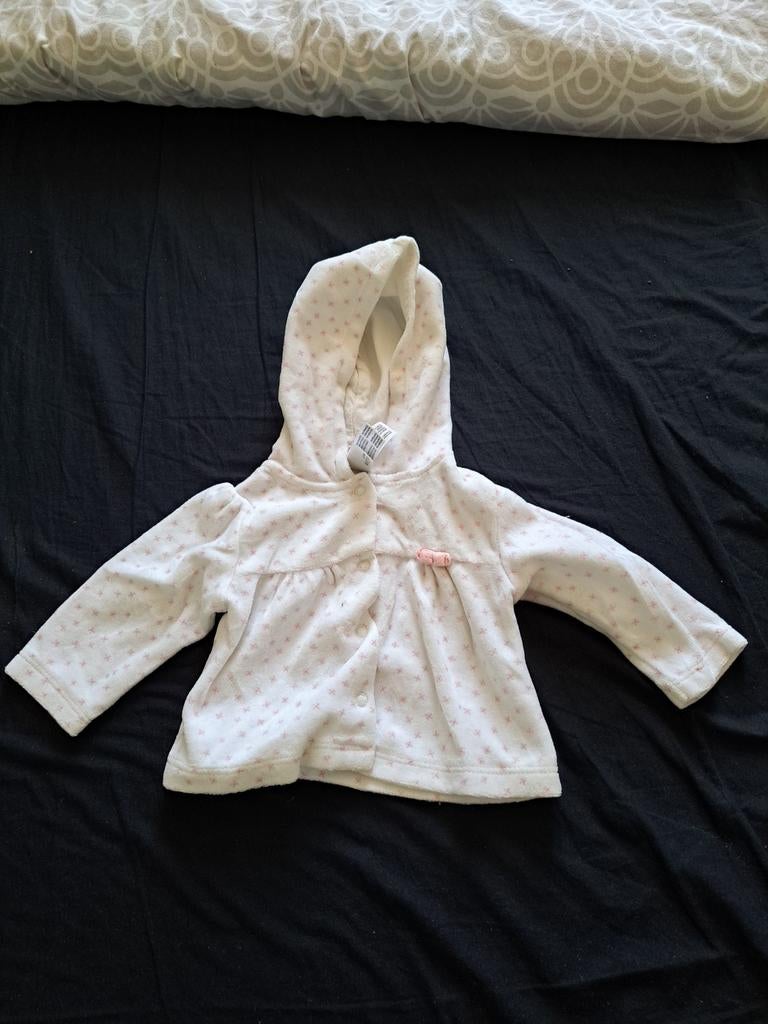 Baby Club Jasje Maat 62 - Wit met roze stippen, Meisje, Ophalen of Verzenden, Zo goed als nieuw, Jasje