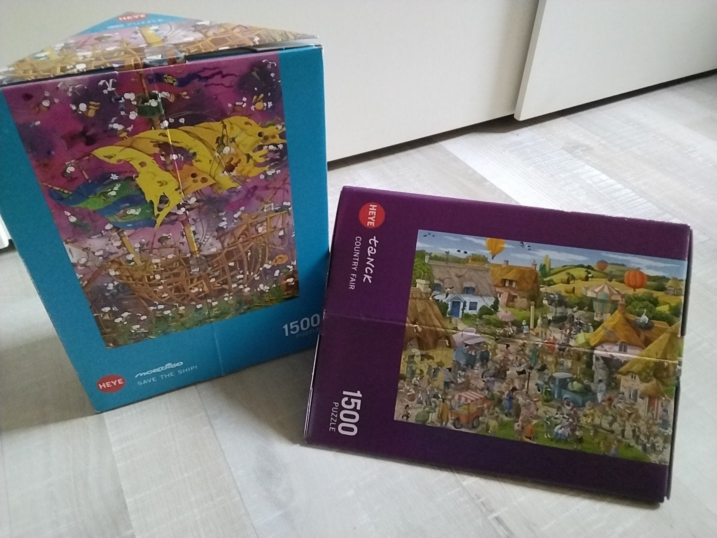 Heye legpuzzels 1500st in 3-hoekdoos, Hobby en Vrije tijd, Ophalen, 500 t/m 1500 stukjes, Zo goed als nieuw, Legpuzzel