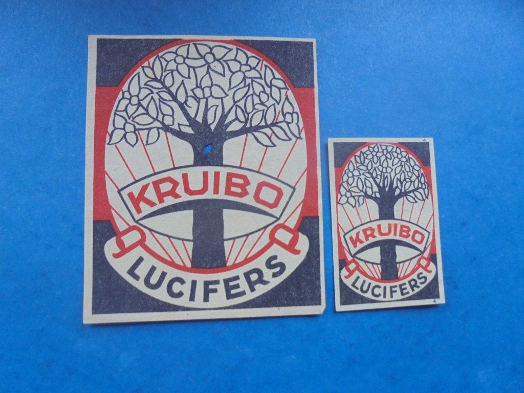 2 oude Lucifermerken Kruibo Lucifers, Verzamelen, Ophalen of Verzenden, Zo goed als nieuw, Luciferdoosjes of -merken