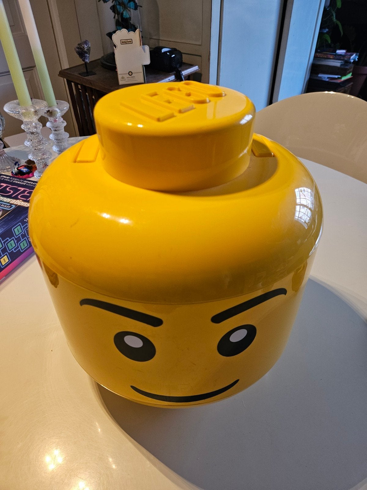Lego Opberg Hoofd Geel - Sorteer en Bewaar je Lego, Gebruikt, Overige thema's, Lego, Accessoire