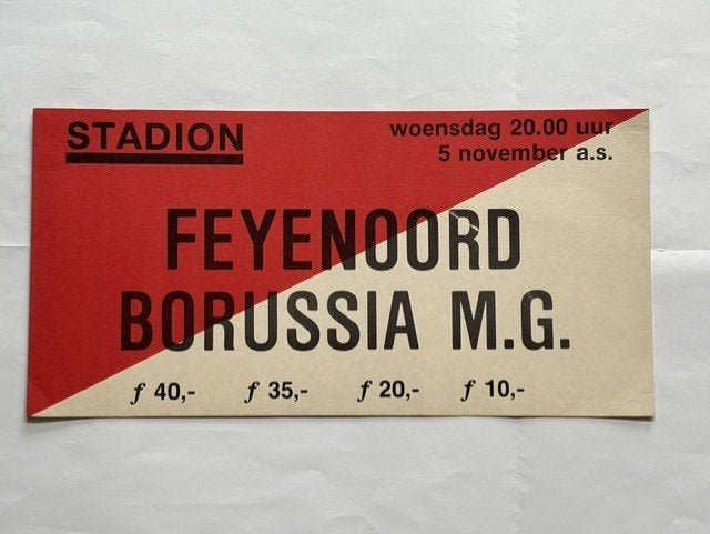 Tramkaart Feyenoord-Monchengladbach, Verzenden, Zo goed als nieuw, Feyenoord, Overige typen