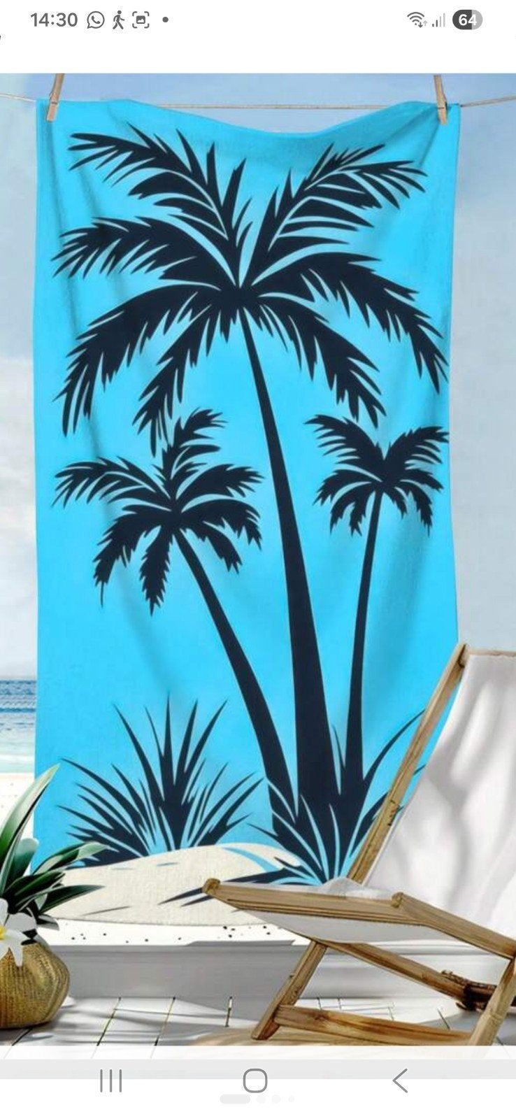 2 nieuwe strandhanddoeken met palmbomen, Ophalen of Verzenden, Nieuw, Blauw, Textiel