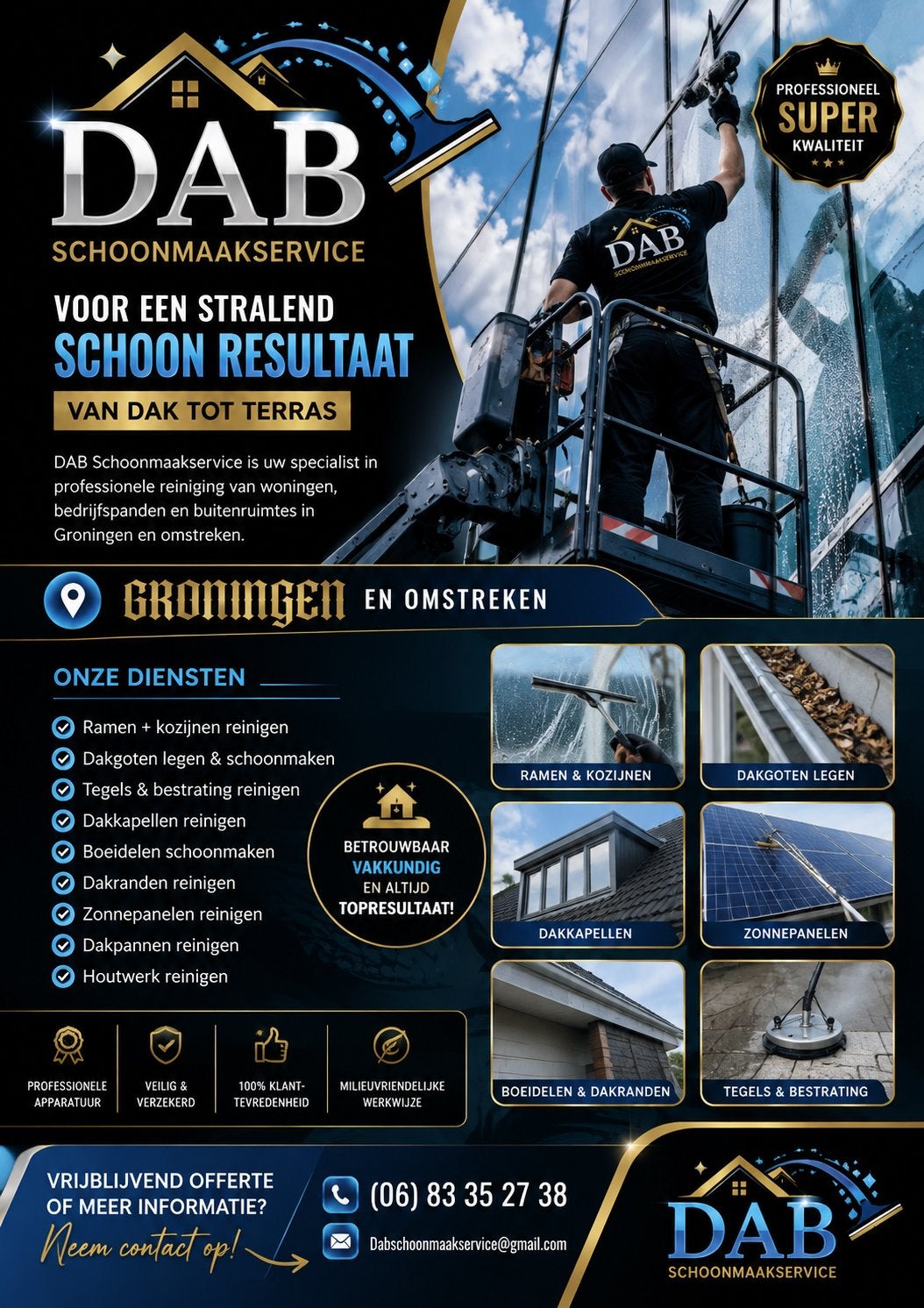 Professionele glazenwasser groningen&omstreken, Schoonmaken bedrijfsruimte