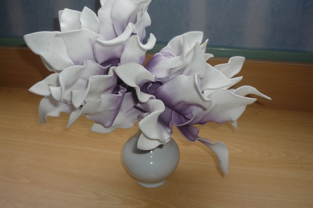 vaasje met vilten bloemen, Ophalen of Verzenden, Zo goed als nieuw