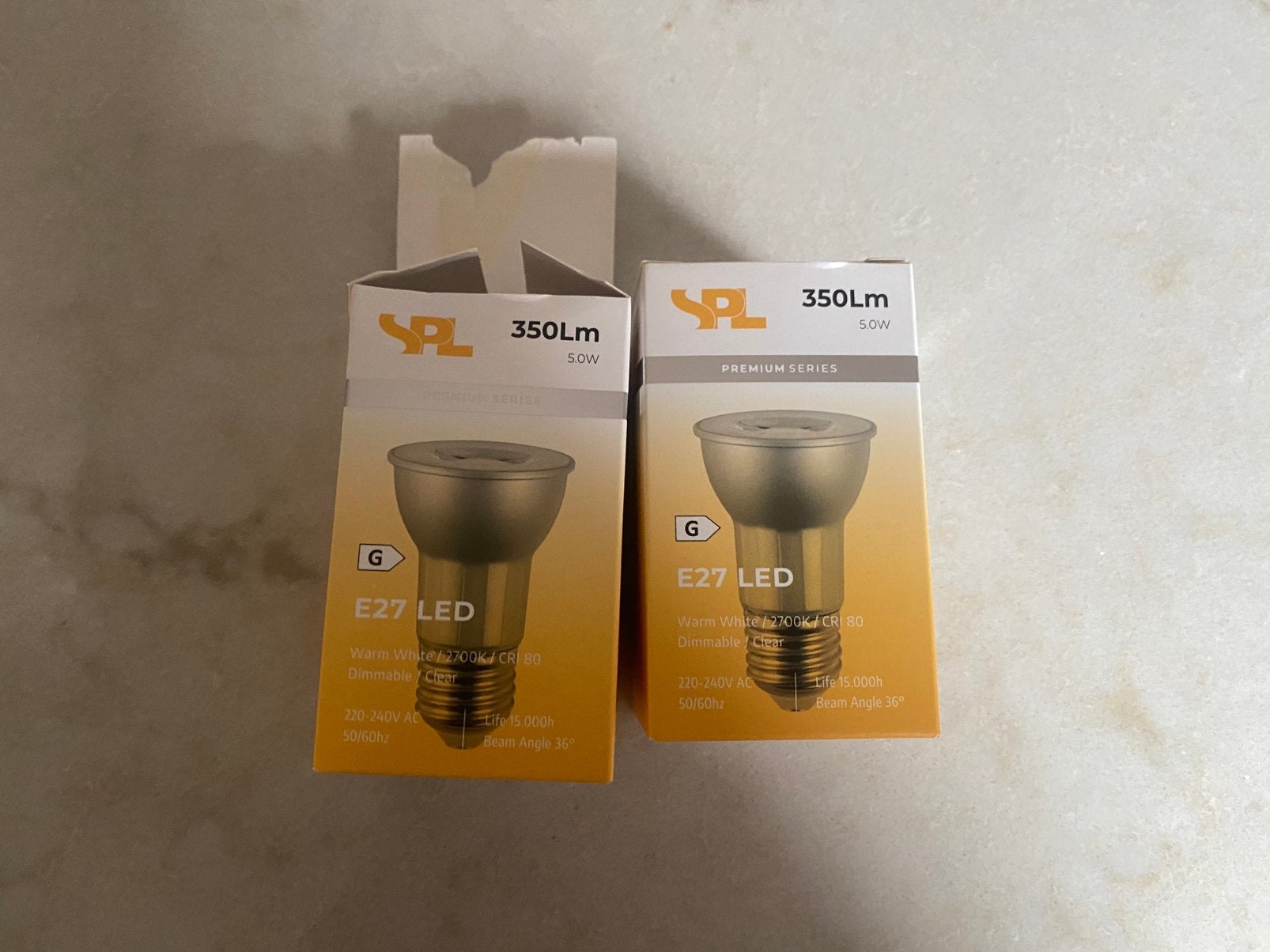 Led lampjes 2 stuks, Ophalen of Verzenden, Zo goed als nieuw, E27 (groot), Led-lamp