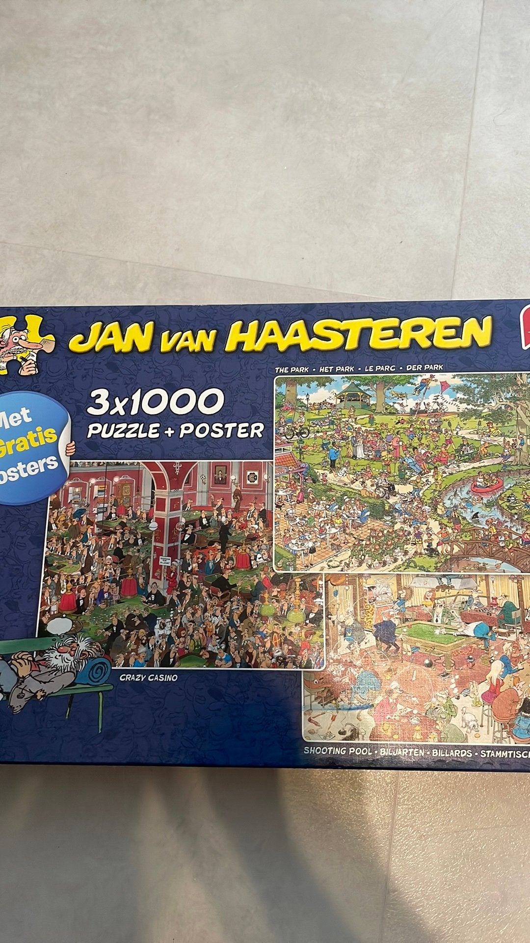 Jan van Haasteren puzzel, 3 in 1, Hobby en Vrije tijd, Denksport en Puzzels, Ophalen, 500 t/m 1500 stukjes, Zo goed als nieuw