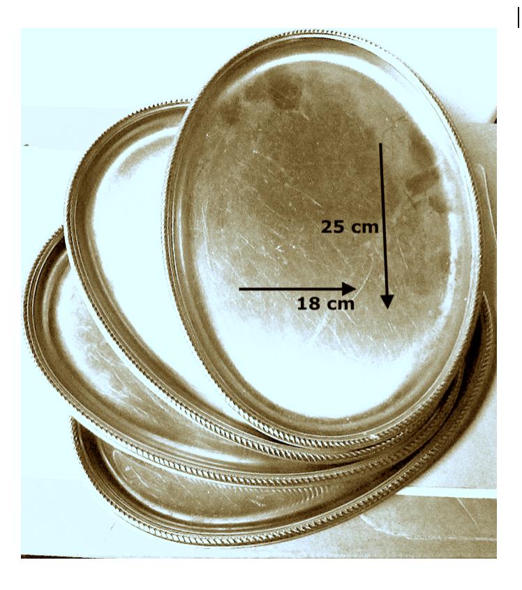 4 ovale serveerschaaltjes  roestvrij staal, Antiek en Kunst, Curiosa en Brocante, Ophalen