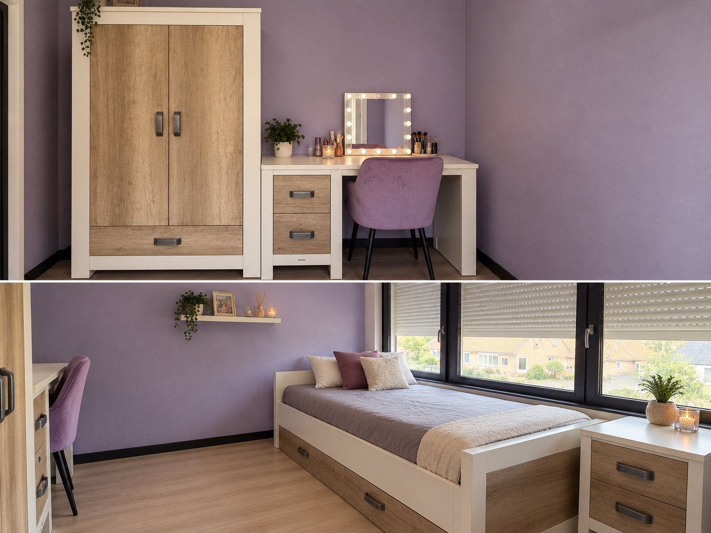 Complete Slaapkamer Set: Kast, Bureau, Bed met Lades, Ophalen, Gebruikt, Jongetje of Meisje
