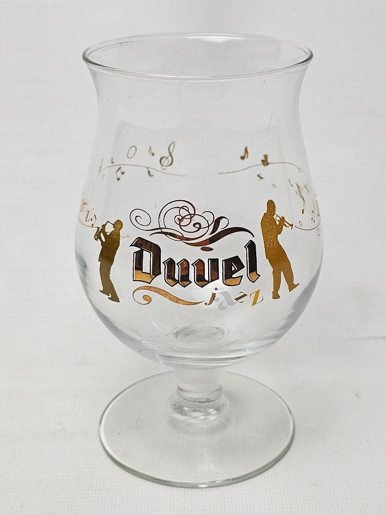 # Duvel Jaarglas Jazz 2007 - Saxofonist & Trompetist, Ophalen of Verzenden, Gebruikt, Bierglas
