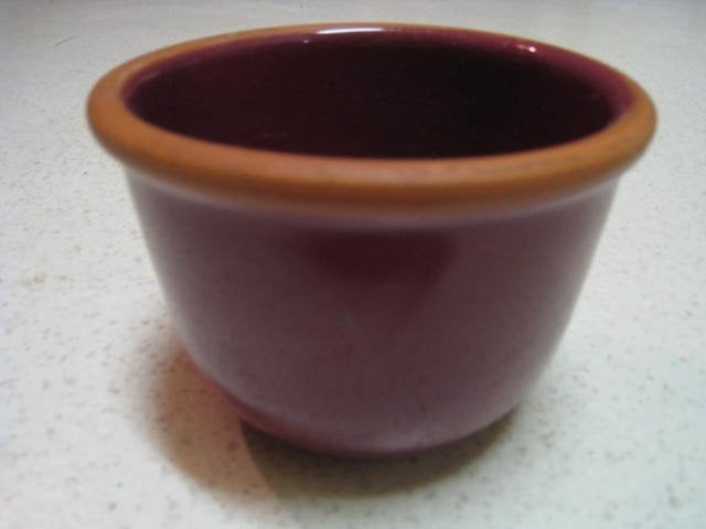 Bloempot paars buiten, H11cm x D15cm, geglazuurd binnen !!, Tuin en Terras, Bloempotten, Ophalen, Rond, Aardewerk, Binnen
