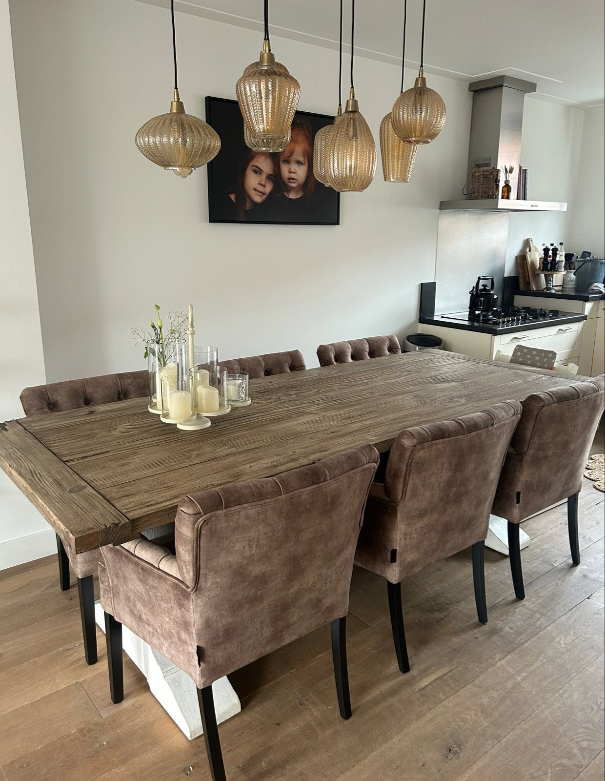 Robuuste Eettafel Amanda - 240x100 cm - Landelijke Stijl, Gebruikt, 200 cm of meer, Vijf personen of meer, Rechthoekig