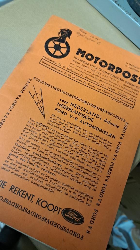 Motorpost 1939 ww2, Ophalen, Landmacht, Nederland, Overige typen