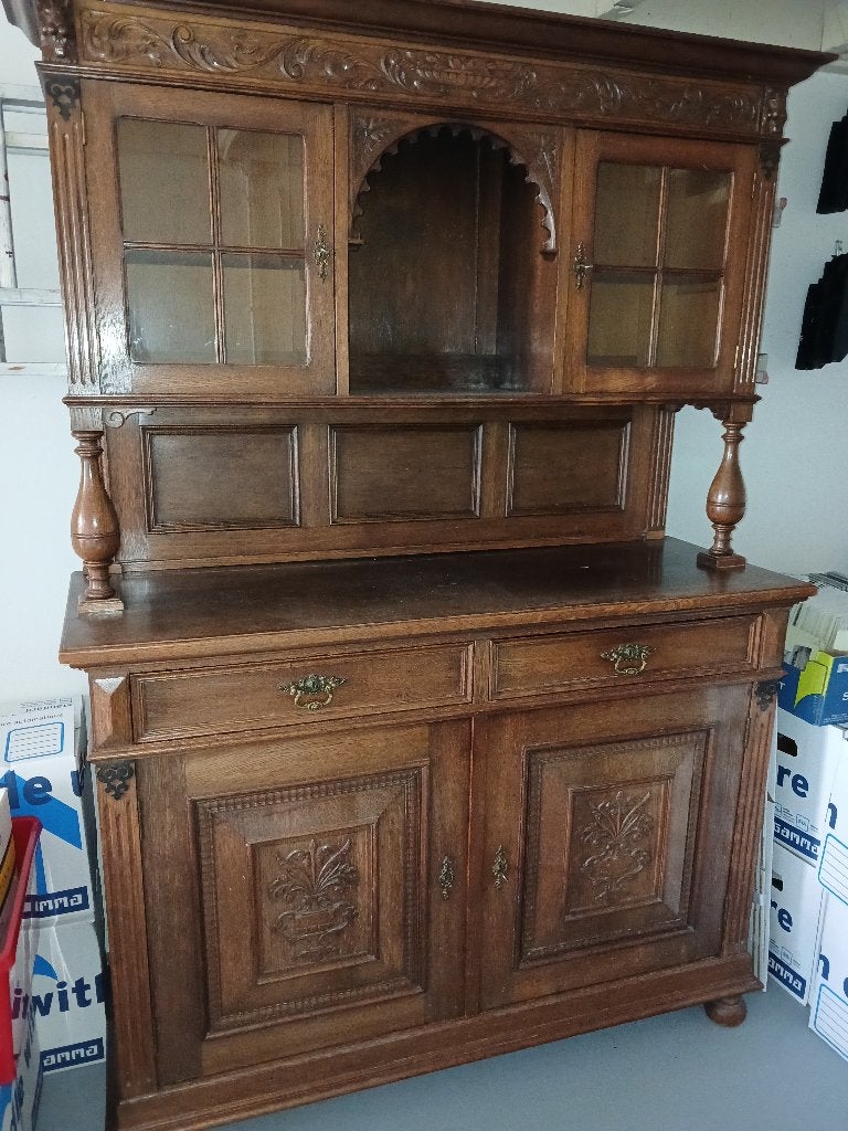 Buffetkast, twee-delig, Huis en Inrichting, Kasten | Buffetkasten, Ophalen, Gebruikt, 200 cm of meer, Klassiek