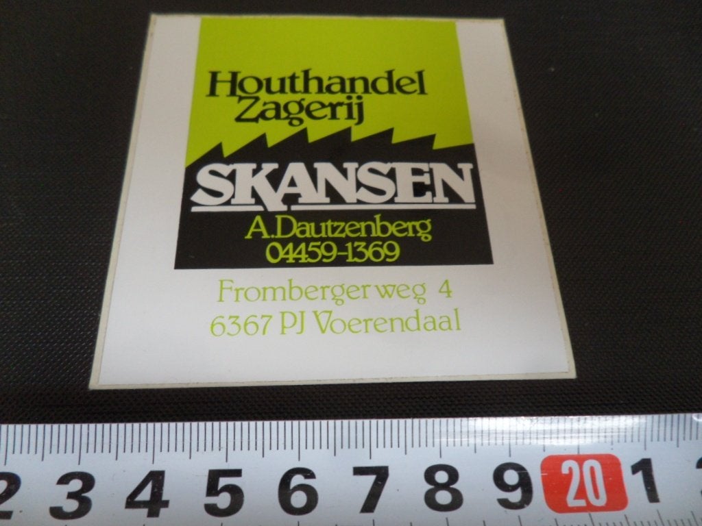 sticker voerendaal houthandel zagerij SKANSEN a dautzenberg, Ophalen, Zo goed als nieuw