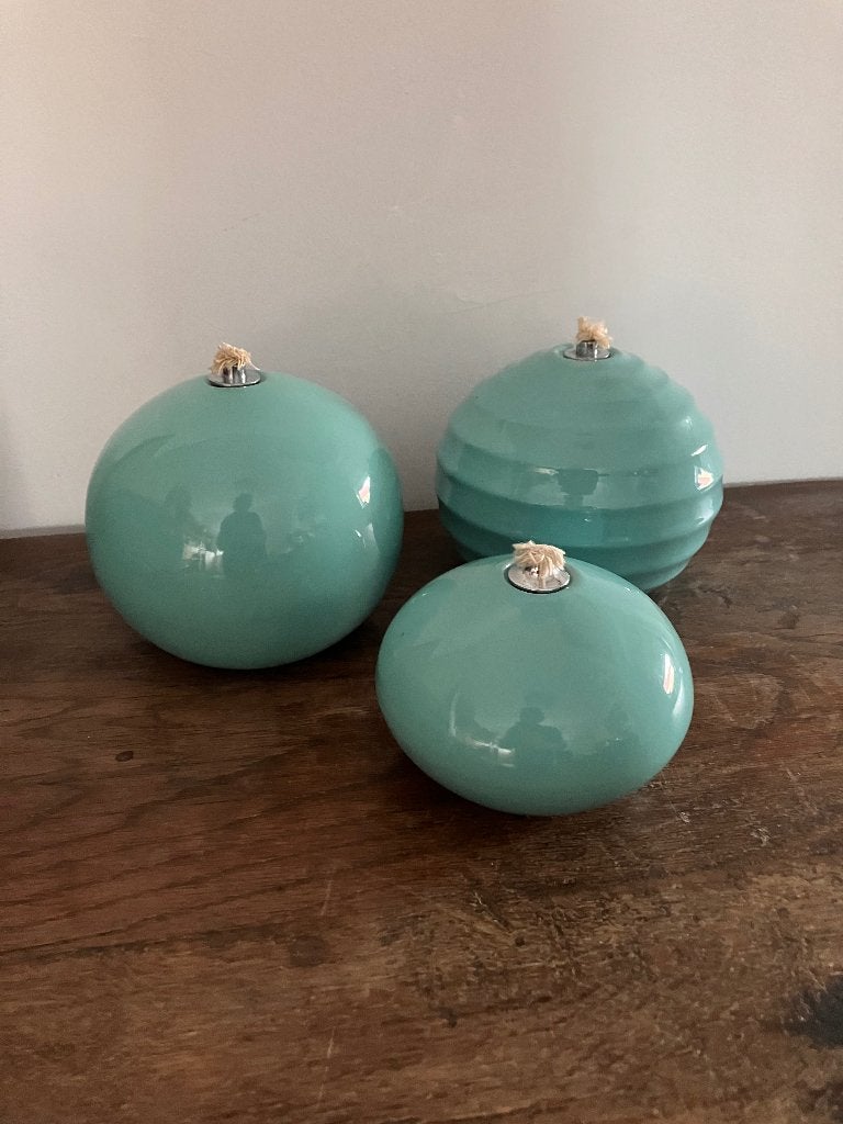 3 keramieken olielampen – Riverdale Collection, Riverdale, Blauw, 13 cm, Overige typen