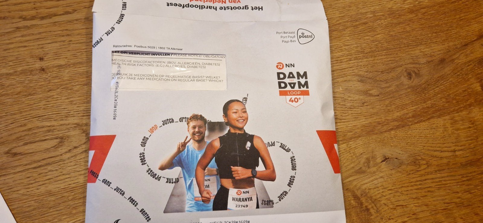 Startbewijs Dam tot Dam loop, 10 mijl, Tickets en Kaartjes, Eén persoon
