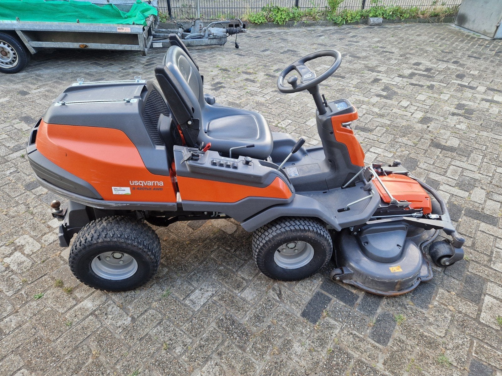 Tekoop: nette Husqvarna Rider R420 TsX AWD., Tuin en Terras, Zitmaaiers, Ophalen, Gebruikt, 120 cm of meer, Mulchfunctie