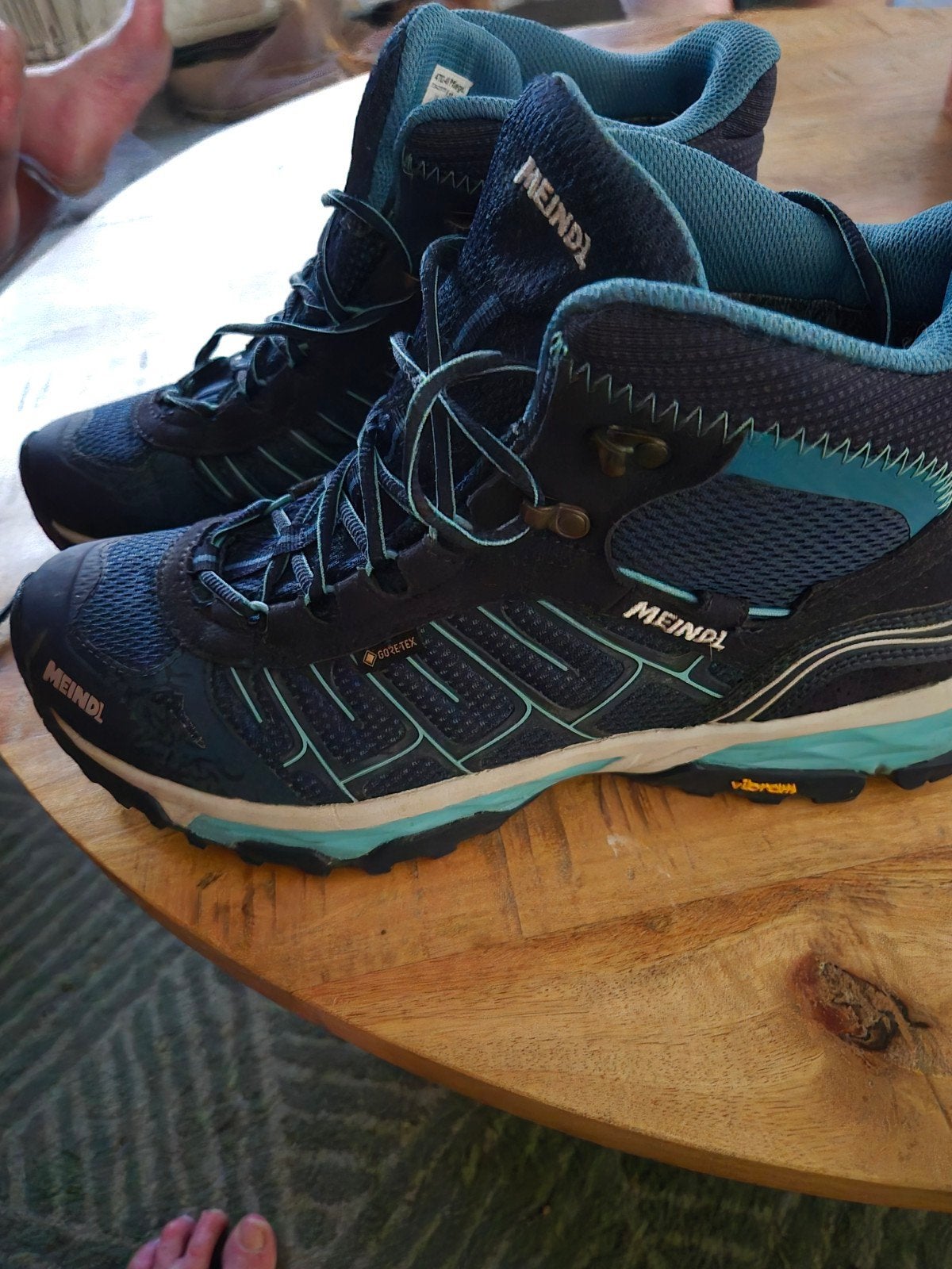 Meindl Finale Lady Mid GTX wandelschoenen Petrol/Blauw, Ophalen, Zo goed als nieuw, Schoenen