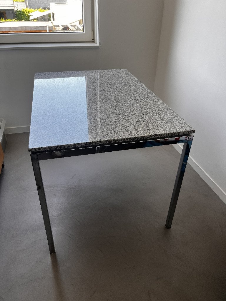 Bureau met granieten blad, Huis en Inrichting, Ophalen, 120 cm, Zo goed als nieuw, Meerkleurig