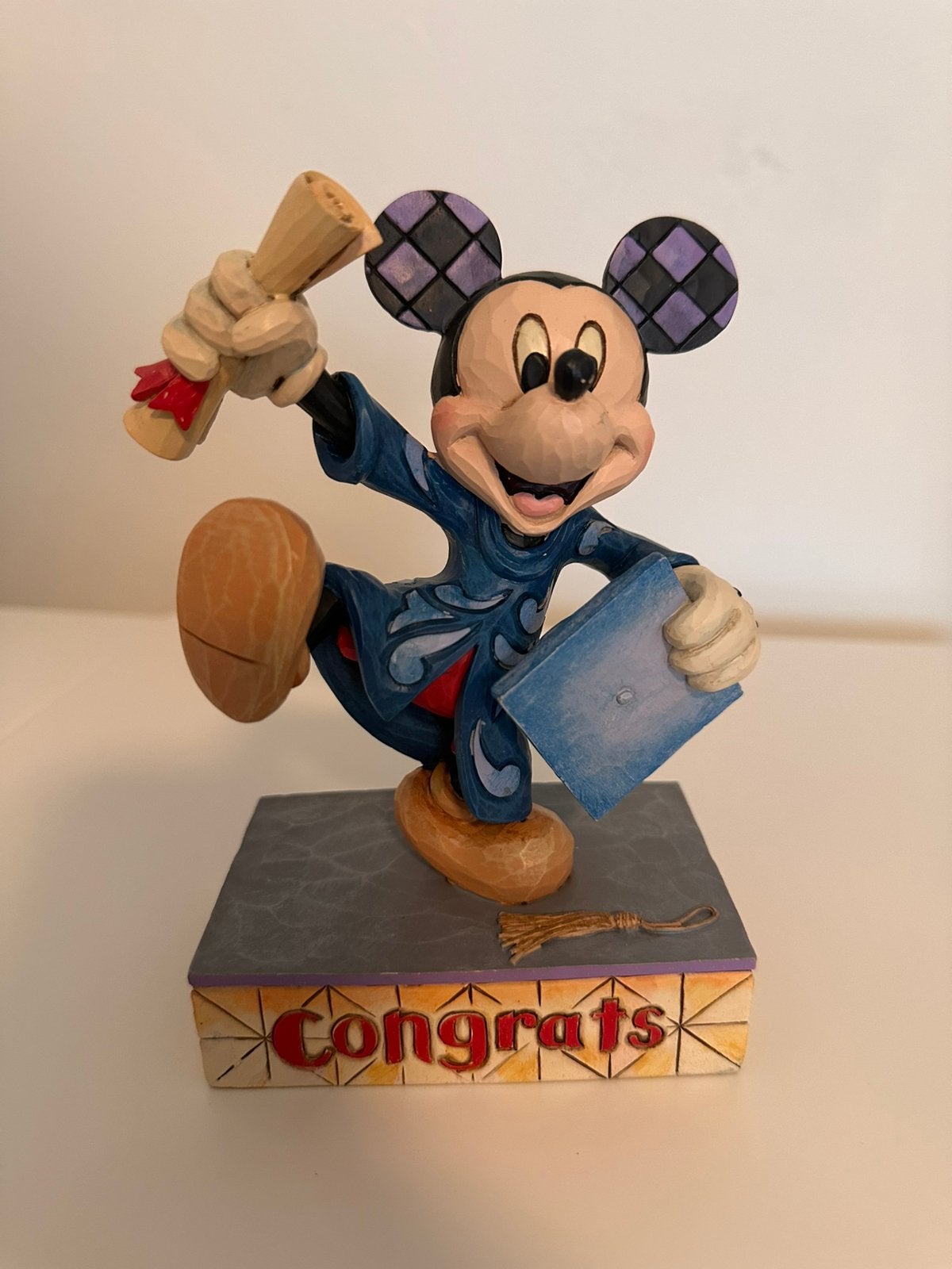 Disney Traditions Graduation Mickey Congrats, Ophalen of Verzenden, Mickey Mouse, Zo goed als nieuw, Beeldje of Figuurtje