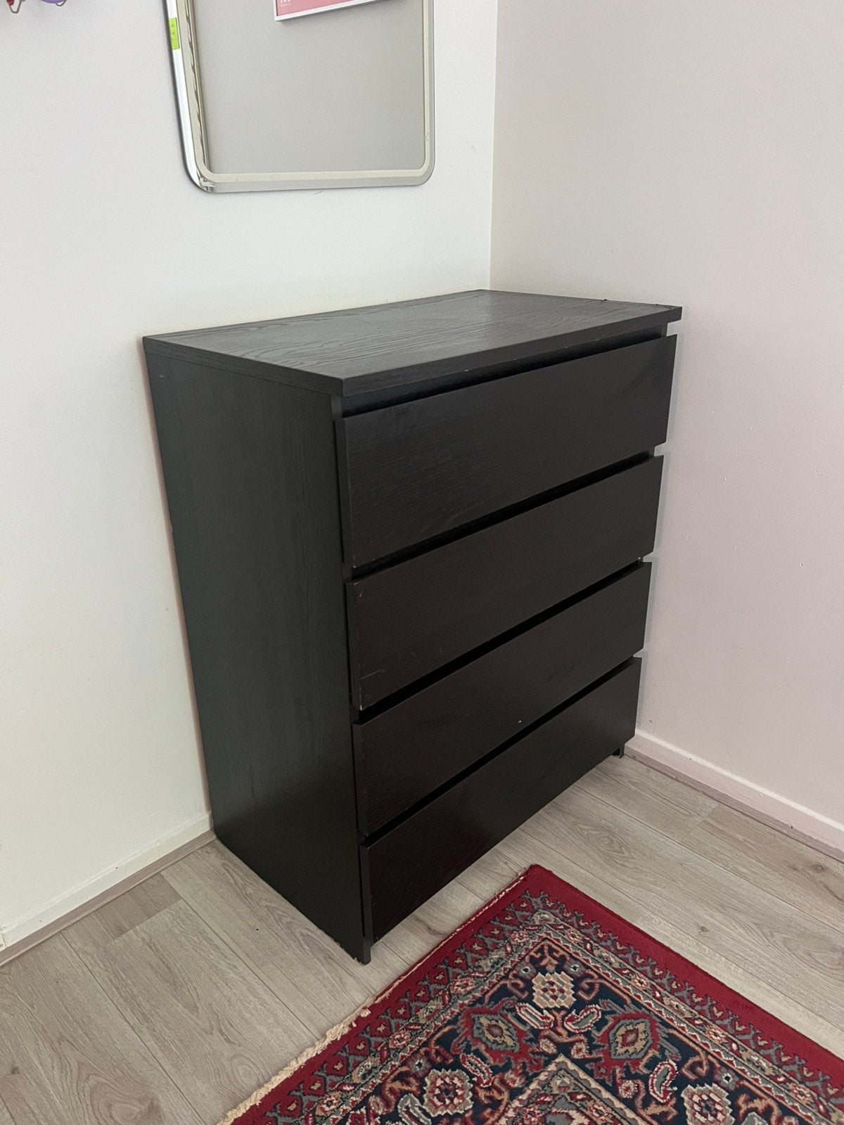 Malm 4 lades ladekast zwartbruin, Ophalen, Gebruikt, 100 tot 150 cm, 50 tot 100 cm