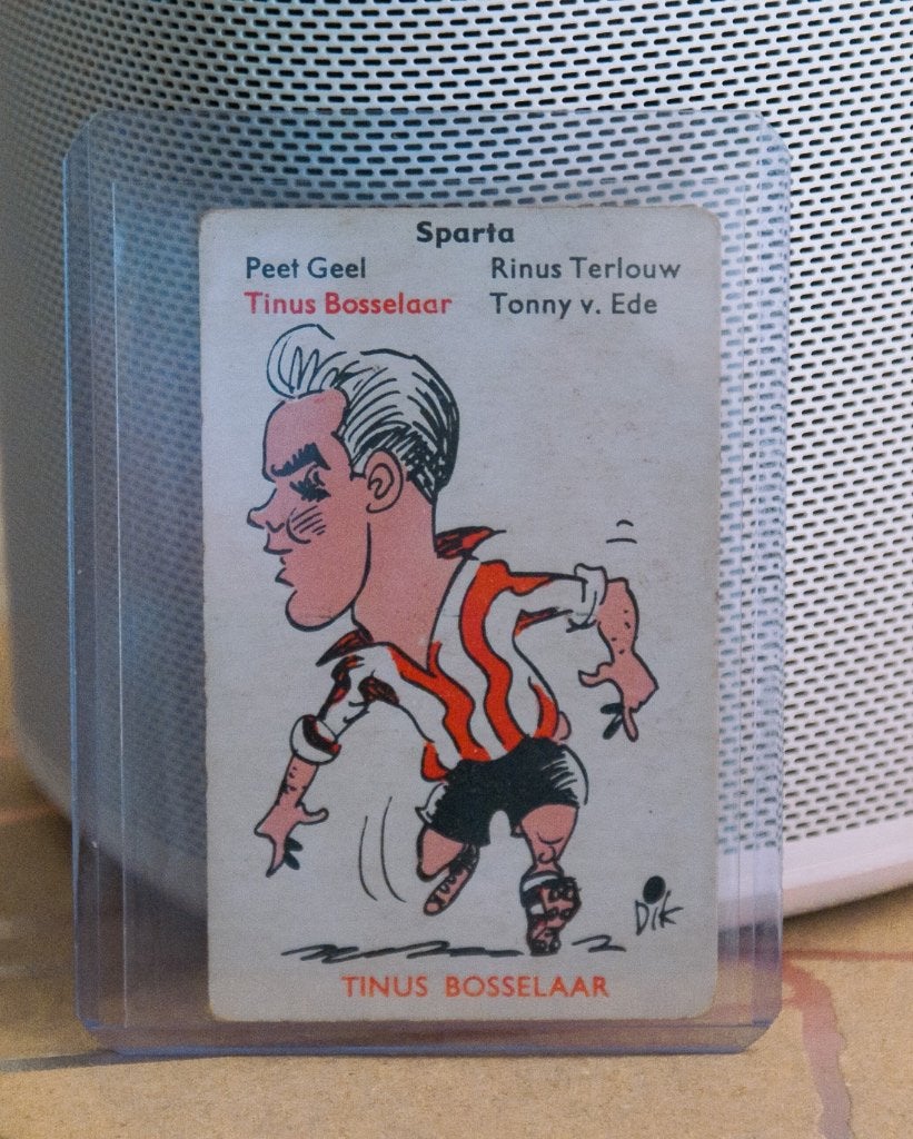 Tinus Bosselaar, Sparta - DB Eredivisie kwartet 1958, Ophalen of Verzenden, Gebruikt, Sparta, Poster, Plaatje of Sticker