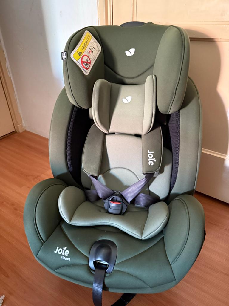 Joie Stages Autostoel - Groen (0-25 kg), Kinderen en Baby's, Autostoeltjes, Autogordel, 0 t/m 18 kg, Verstelbare rugleuning, Zo goed als nieuw