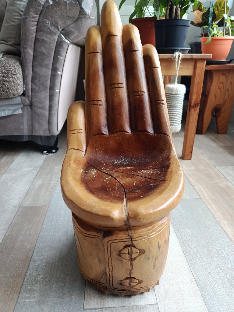 Massief Suar-hardhouten handstoel, Ophalen