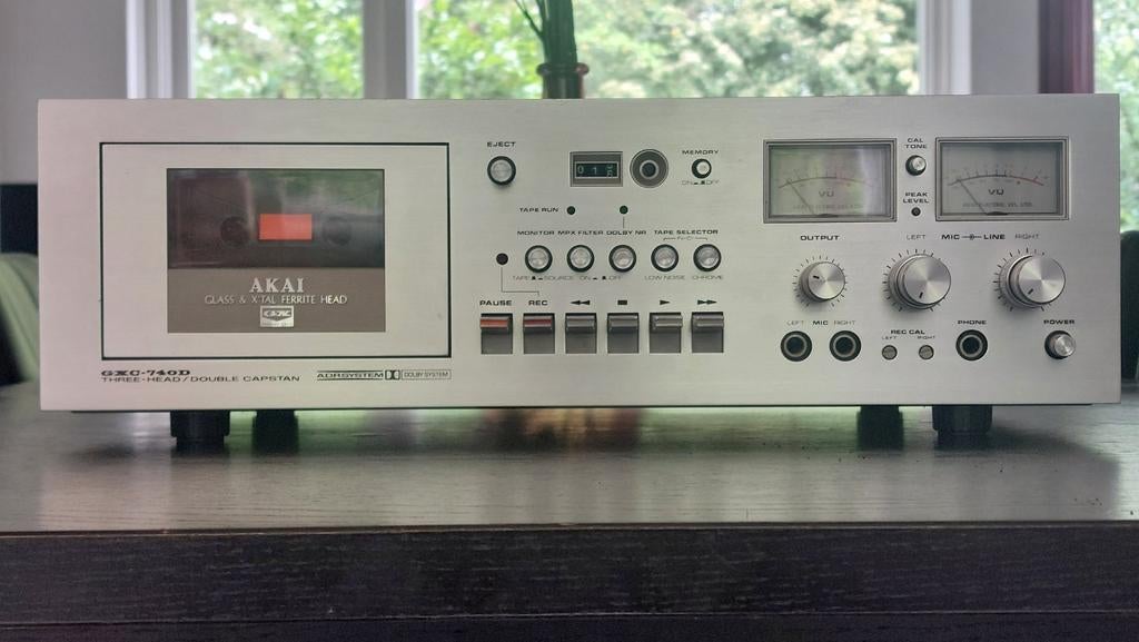 AKAI GXC-740D casettedeck, Ophalen of Verzenden, Enkel, Akai, Tape counter
