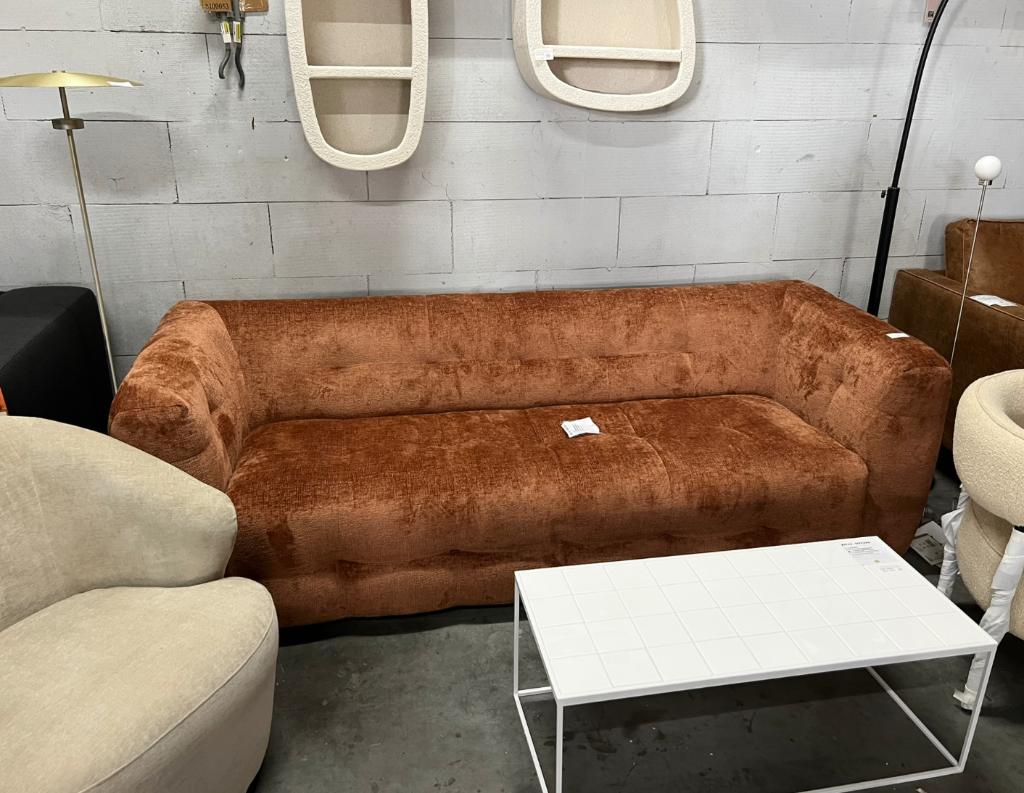 by fonQ Mush 3-zitsbank Chenille Bruin | Van €1199, nu, Byfonq, Byfonq, Nieuw, 75 tot 100 cm