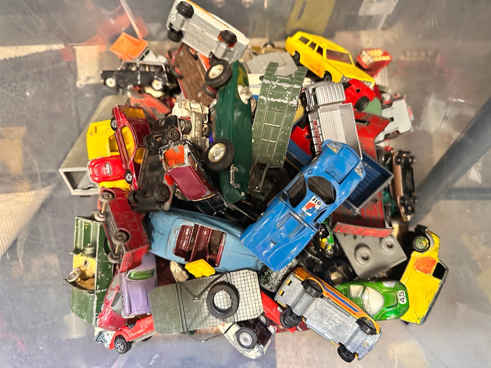 Grote collectie vintage Dinky Toys en Matchbox auto's, Ophalen, Gebruikt