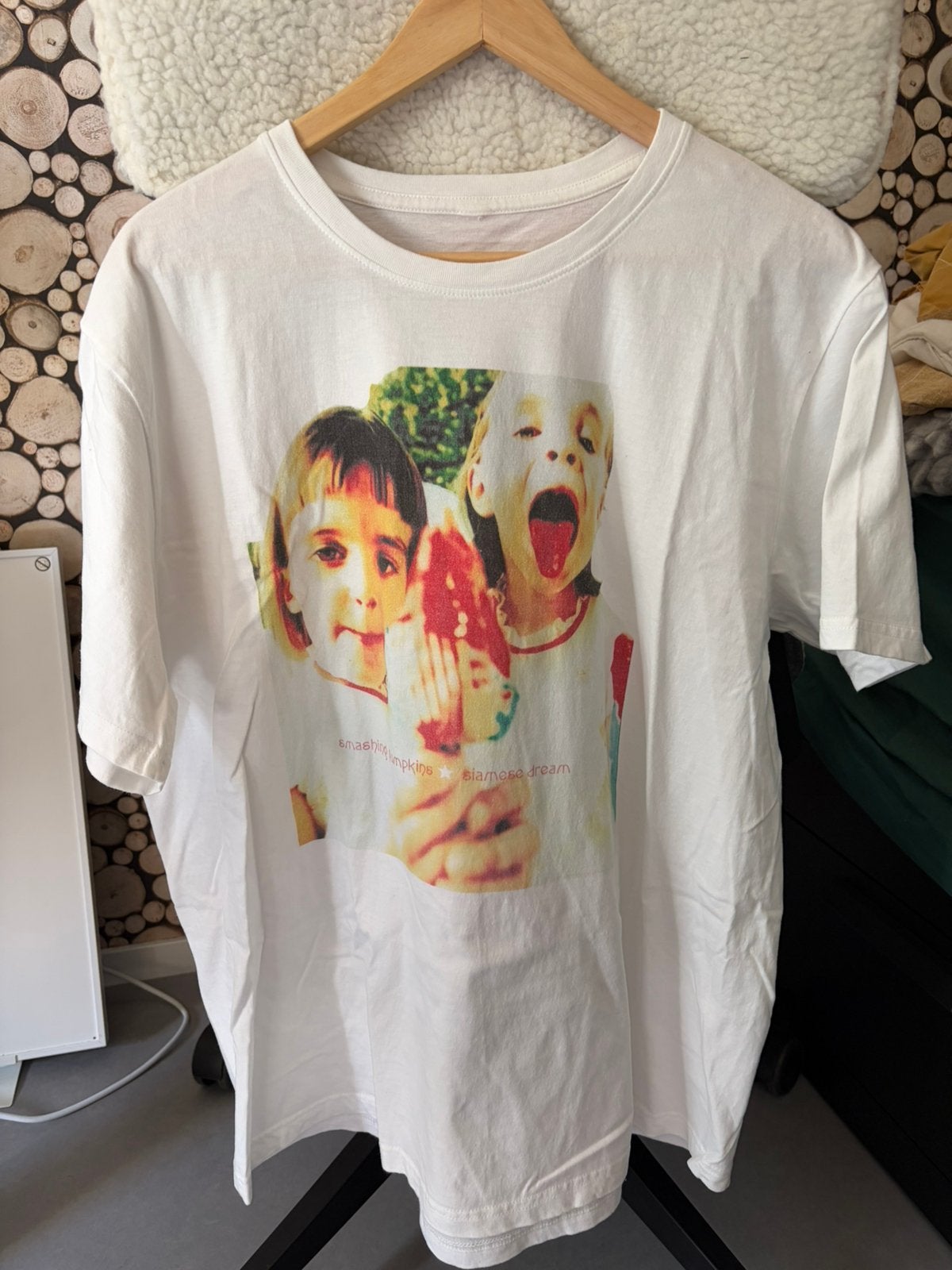 Vintage Smashing Pumpkins shirt maat XL, Ophalen of Verzenden, Gedragen, Maat 56/58 (XL), Wit