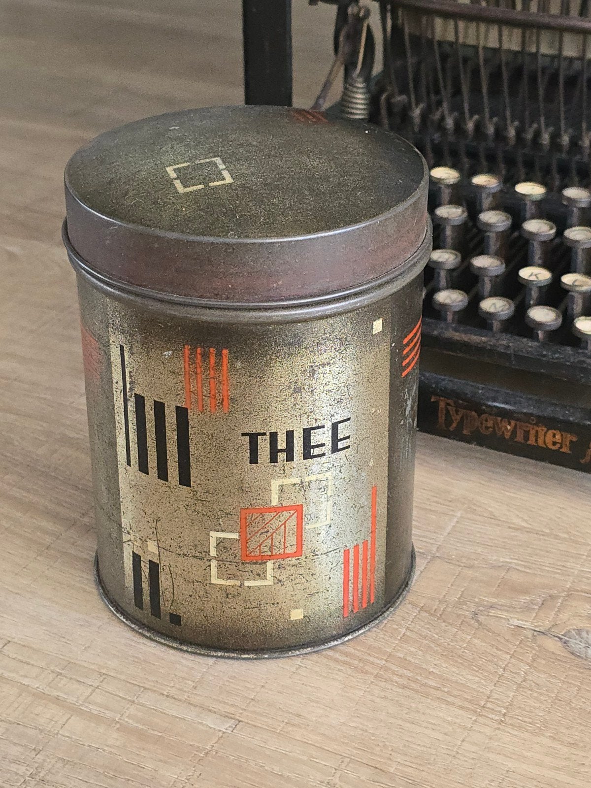 Prachtig antiek Art Deco Theeblik met scharnierdeksel €12,50, Ophalen of Verzenden, Zo goed als nieuw, Overige, Overige merken