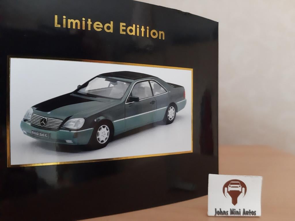 Mercedes Benz 600 SEC C140 1992 Donkergroen Metallic 1:18