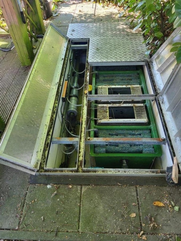 vijver mooie alminium afdekdeksel voor filter zie foto, Tuin en Terras, Ophalen, Gebruikt, Vijverfilter