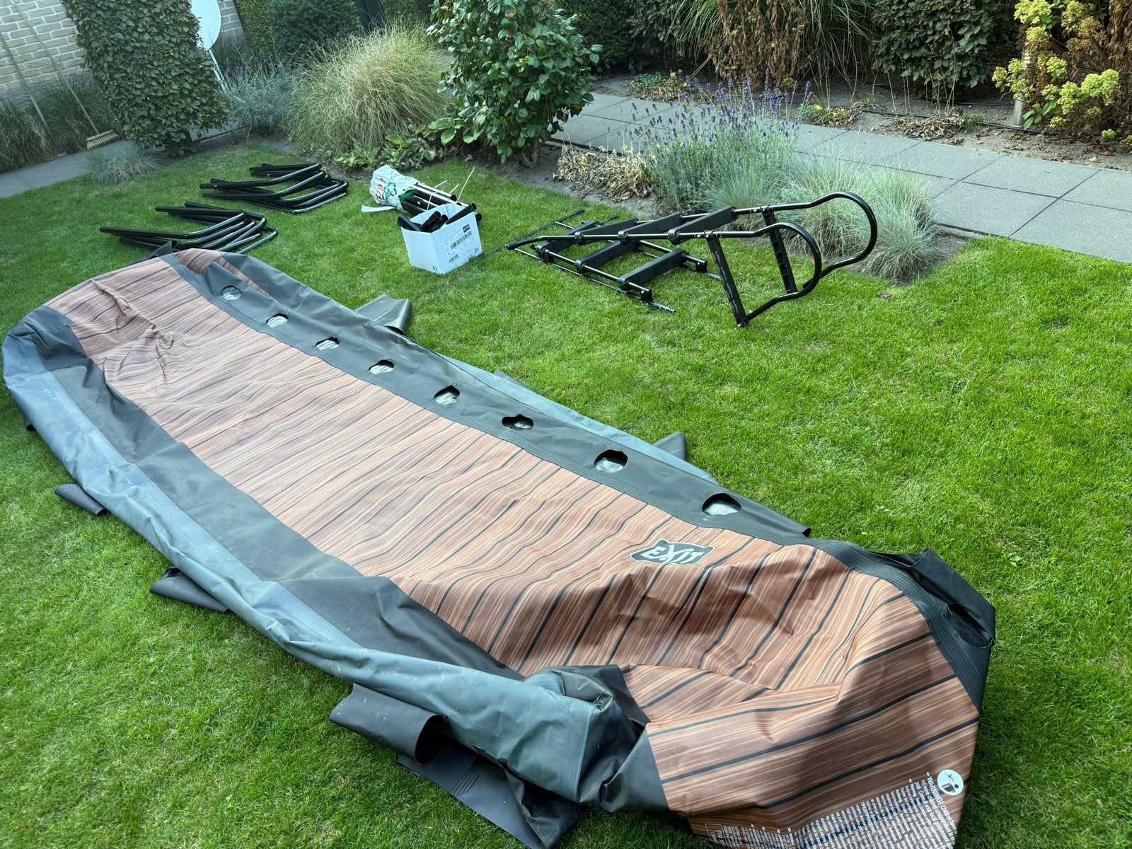 EXIT Toys Opzetzwembad houtlookprint - 400x200 x 100, Ophalen, 200 tot 300 cm, 80 tot 120 cm, Zo goed als nieuw