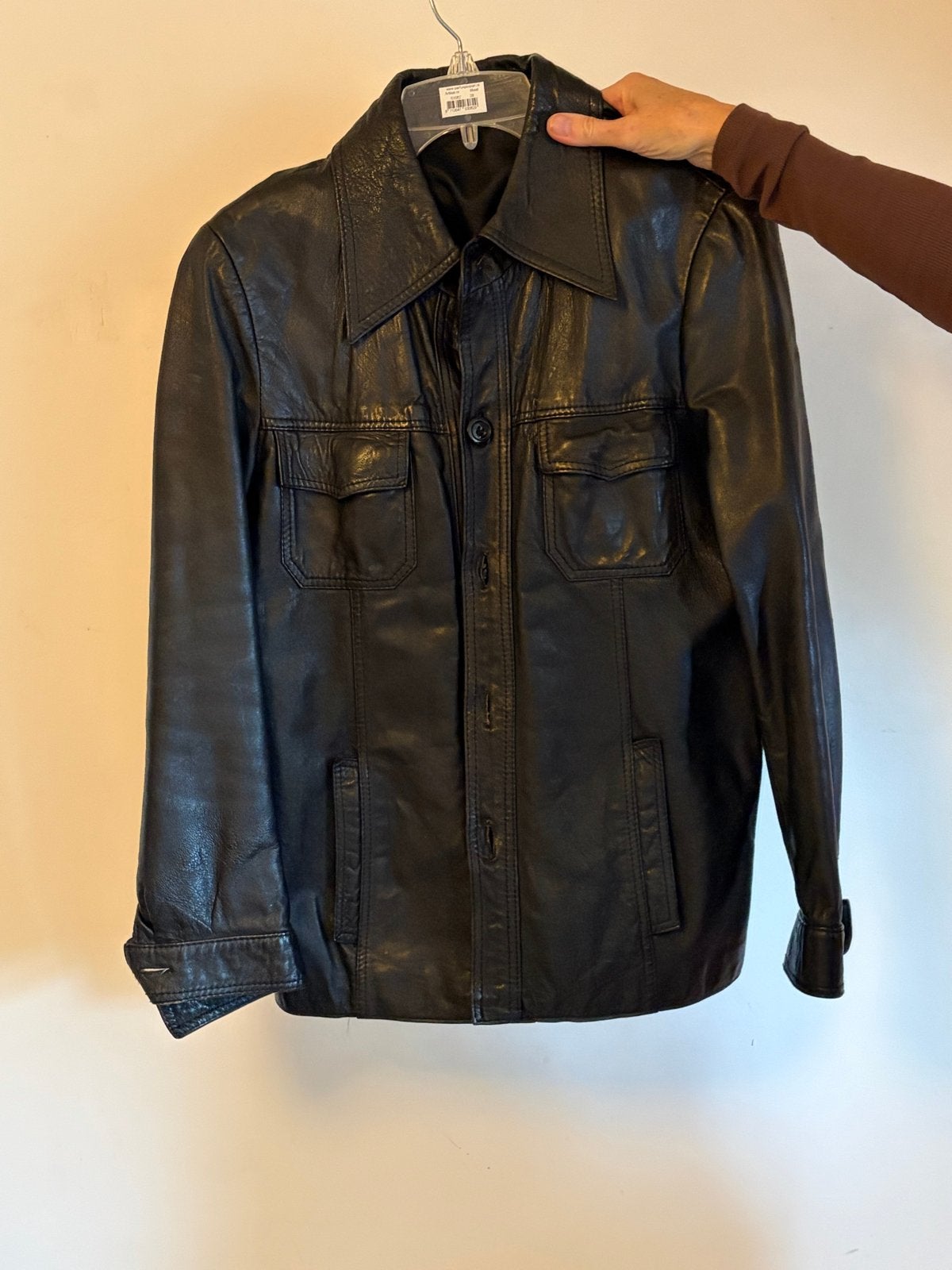 Leren jas Lywana International - Zwart, Kleding | Heren, Ophalen of Verzenden, Gedragen, Maat 48/50 (M), Zwart