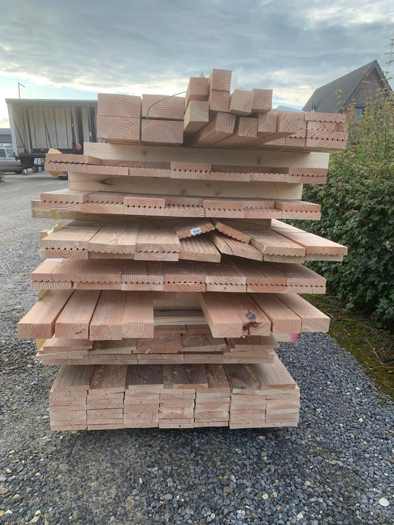 Douglas vlonderplanken ribben palen balken planken, Ophalen, Nieuw