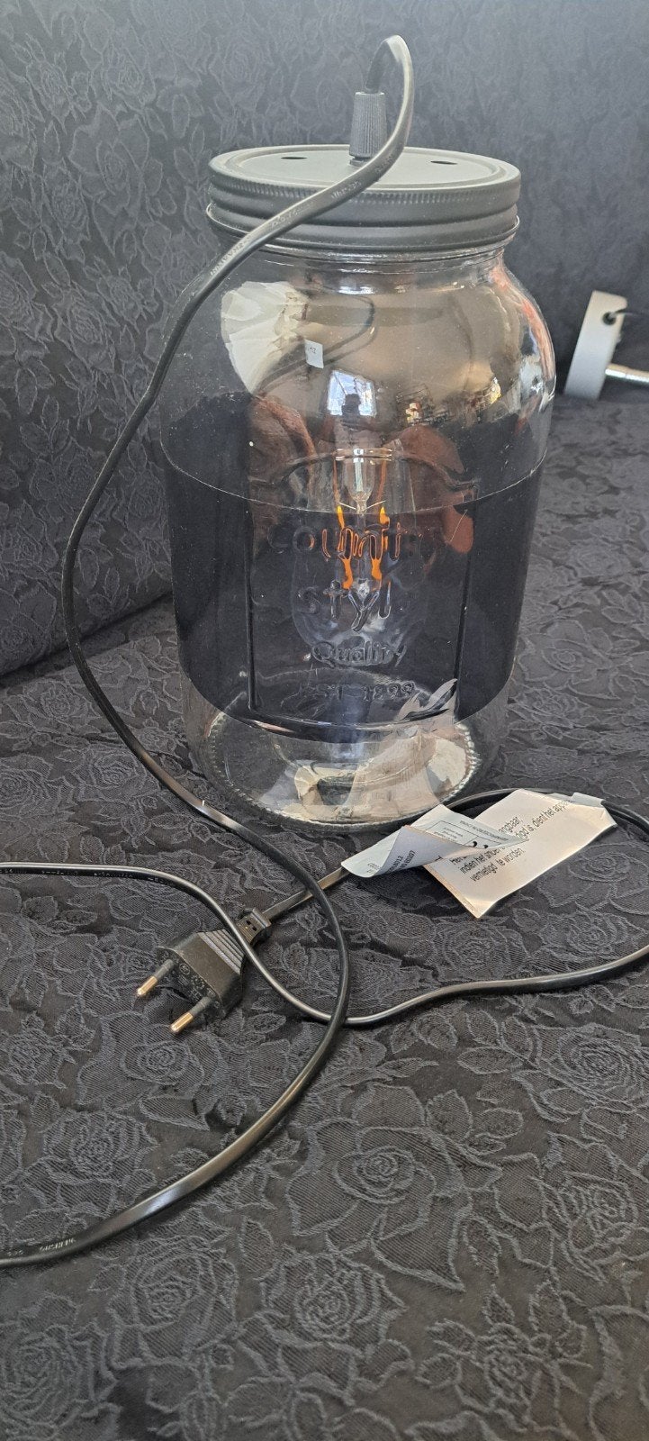Tafellamp Glass Jar - Xenos, Gebruikt, Sfeerlamp, Glas, Met stekker