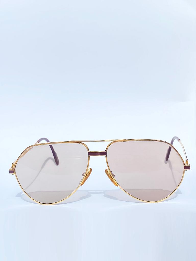 Cartier Vendome Laque Bordeaux 62 - 14 Luxury 80s Aviator, Sieraden, Tassen en Uiterlijk, Zonnebrillen en Brillen | Heren, Gebruikt