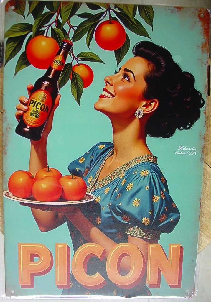 PICON REKLAME METAAL, Verzamelen, Merken en Reclamevoorwerpen, Ophalen of Verzenden, Gebruikt, Reclamebord