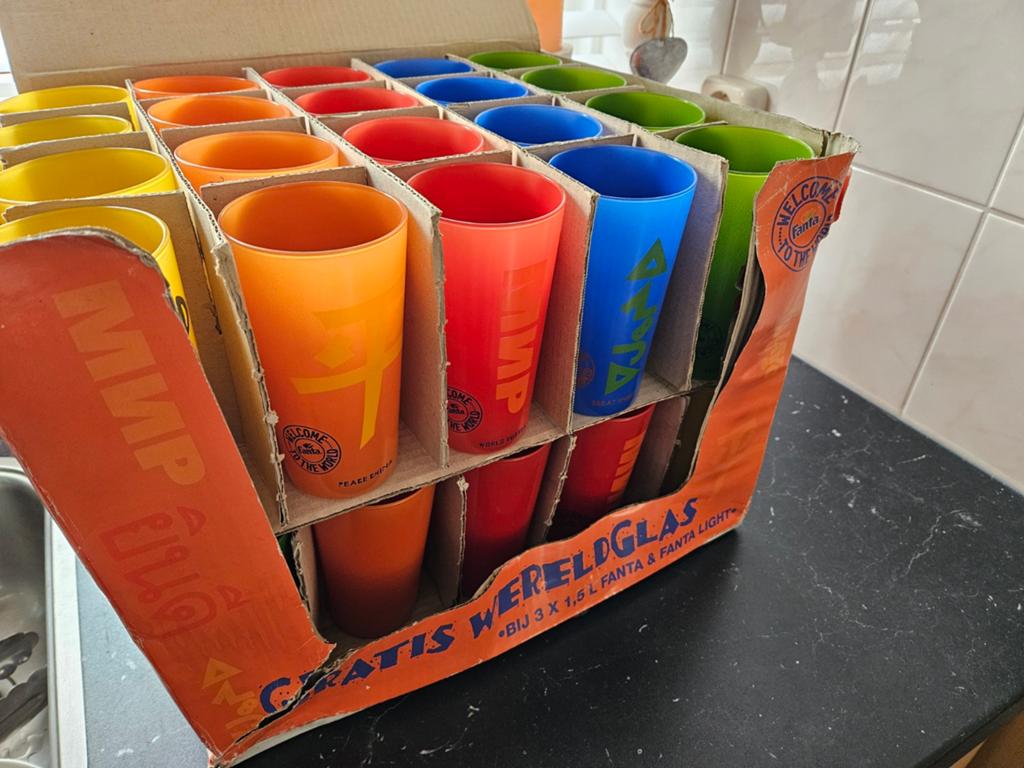 50 Fanta wereldglazen, Ophalen, Glas of Glazen, Nieuw, Glas