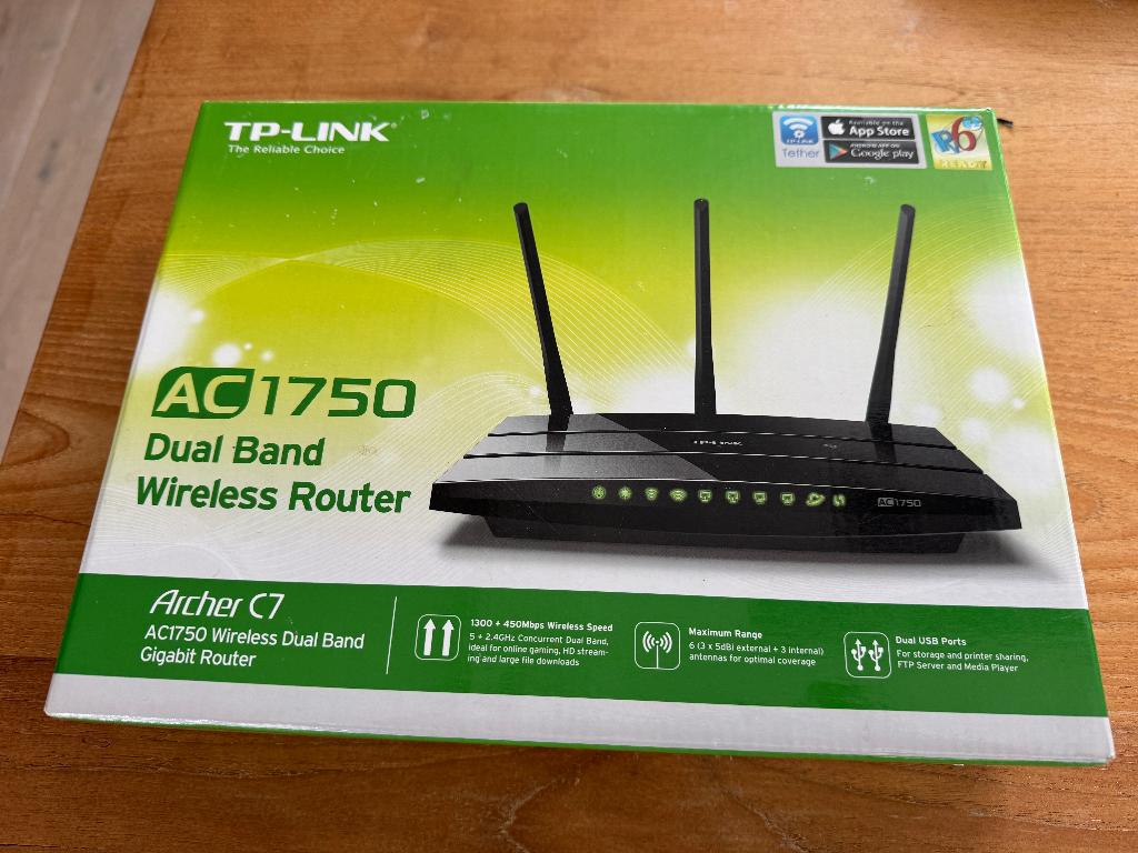 TP-Link Archer C7 AC1750 Dual Band WiFi Router – Gigabit, Computers en Software, Routers en Modems, Ophalen of Verzenden, Zo goed als nieuw