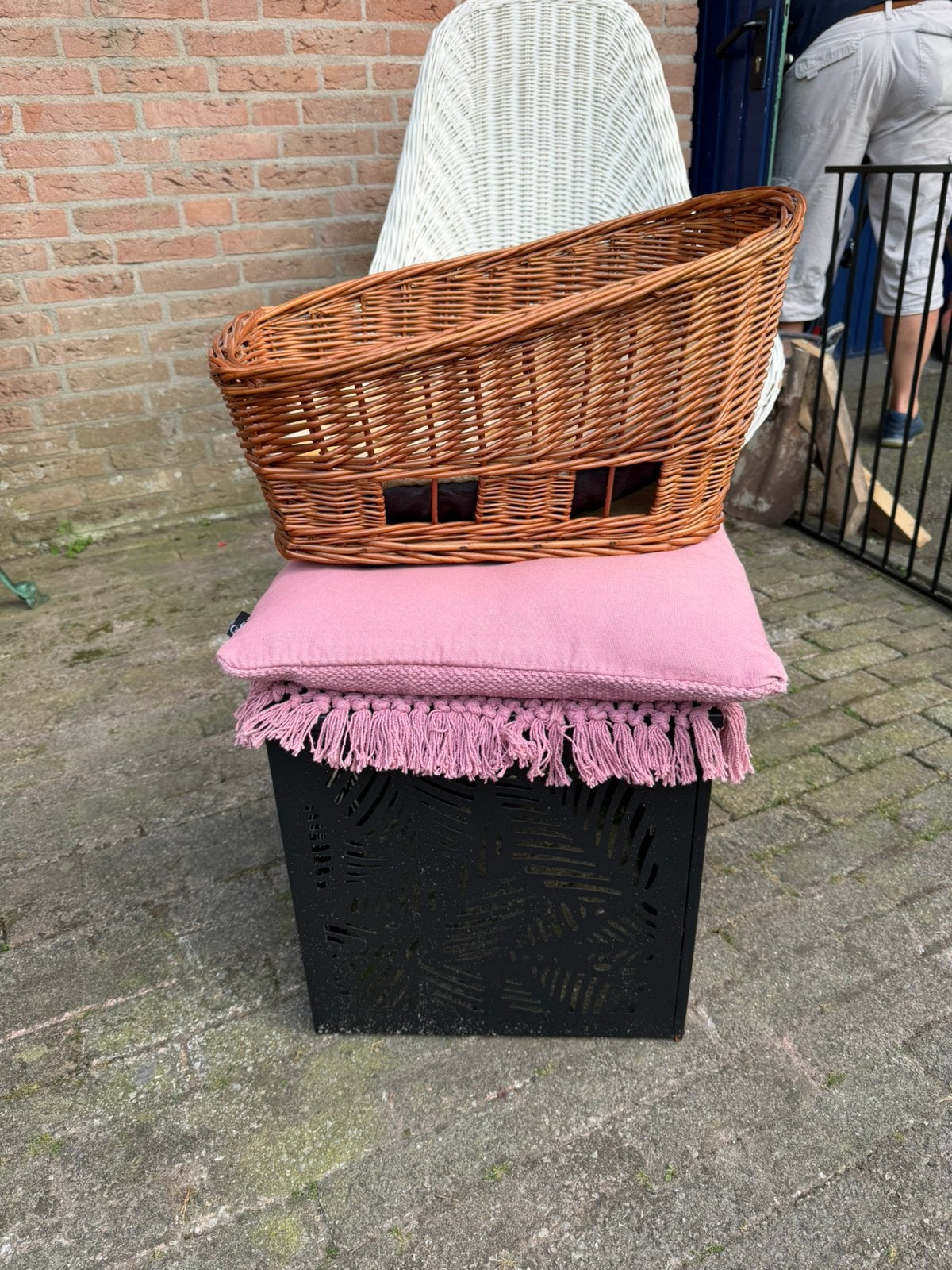 Rieten mand voor achterop de fiets, Dieren en Toebehoren, Ophalen of Verzenden, Zo goed als nieuw, Riet