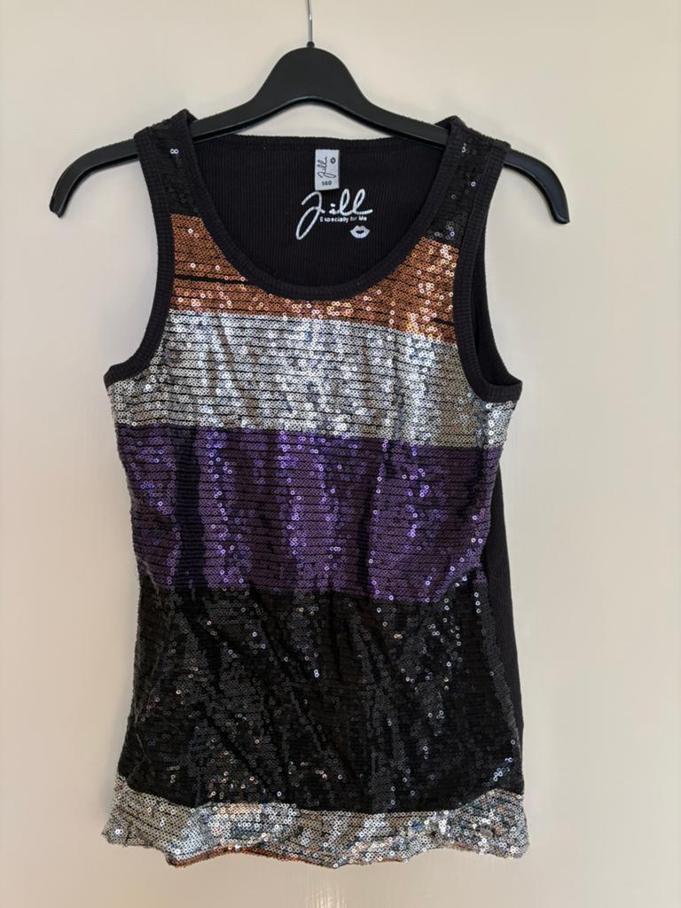 Jill pailletten top maat 140, Ophalen of Verzenden, Gebruikt, Meisje, Shirt of Longsleeve