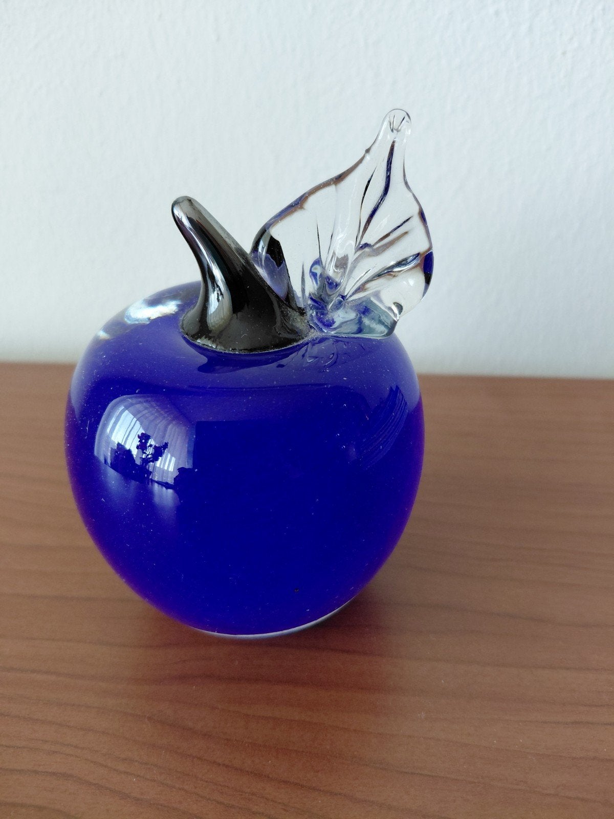 Blauwe appel van glas. Pressepapier/ decoratie, Antiek en Kunst, Kunst | Designobjecten, Glas, Ophalen of Verzenden, Blauw, 6 cm