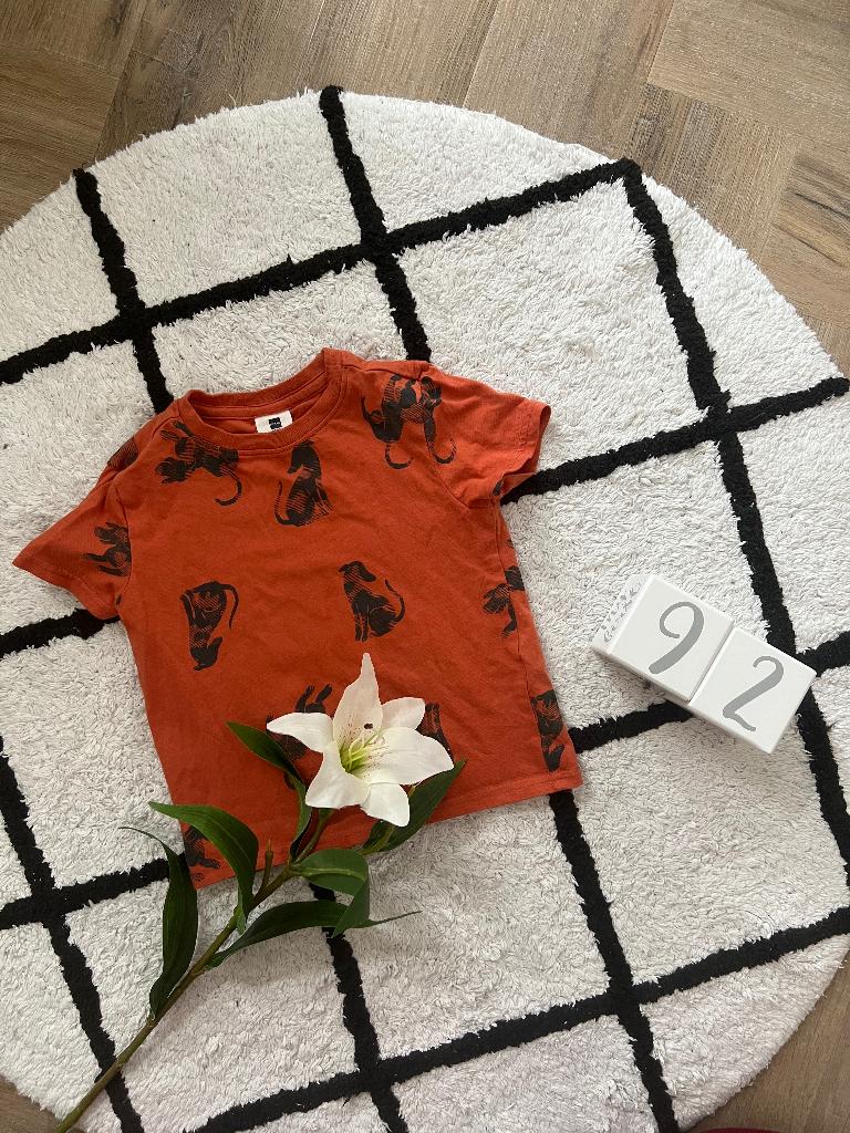 ZGAN oranje grijs print Hema top shirt 86 92 t-shirt zomer, Jongetje of Meisje, Ophalen of Verzenden, Zo goed als nieuw, Hema