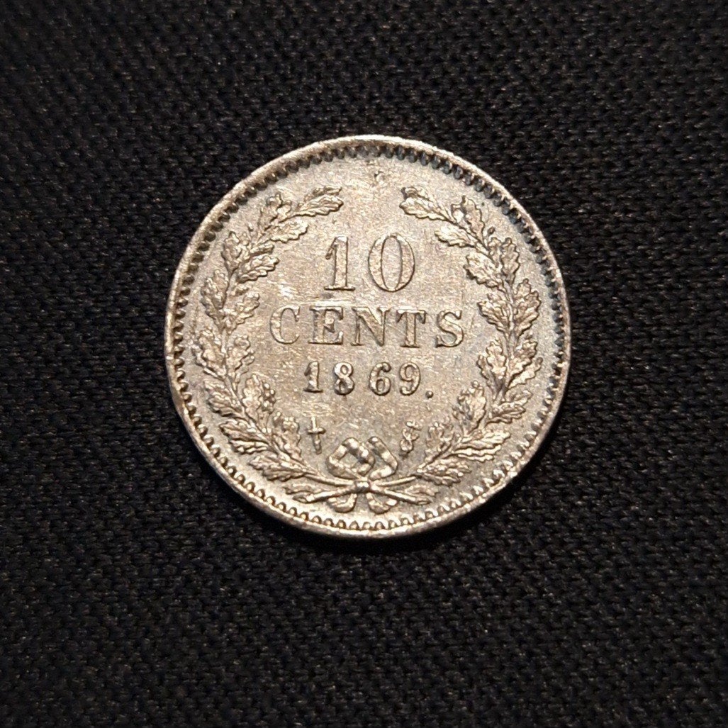 10 cent 1869 mooie kwaliteit, Postzegels en Munten, Munten | Nederland, Koning Willem III, Verzenden, Zilver, 10 cent